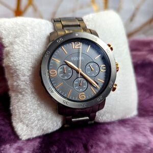 Fossil rose gold gun metal watch